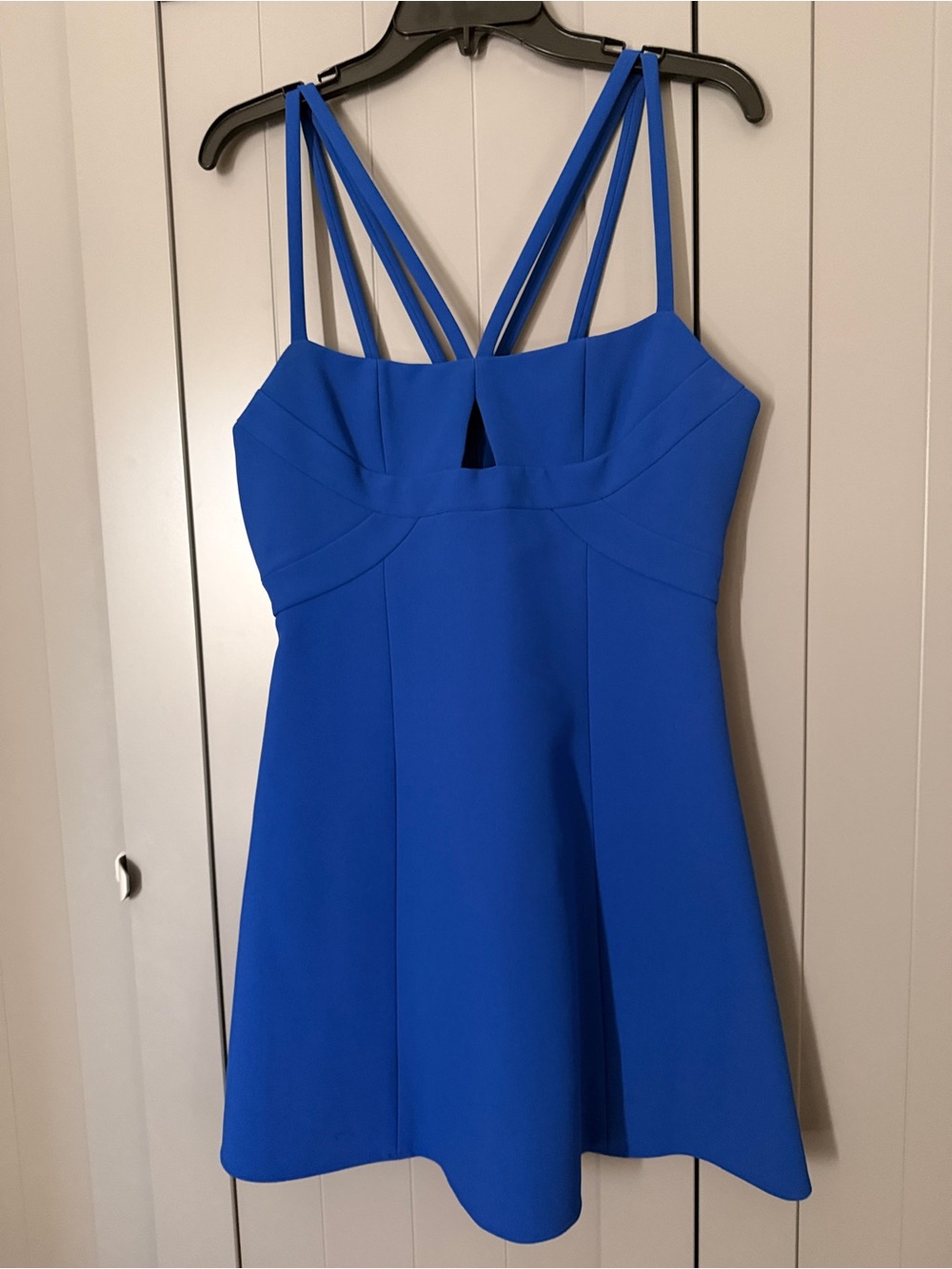 BCBGMaxAzria Cobalt Blue Strappy Fit & Flare Mini Dress